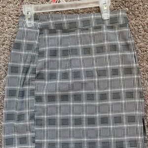 Garage Black and White Plaid Pencil Skirt